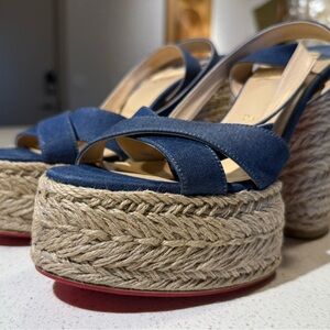 Stylish Blue Platform Christian Louboutin Sandals